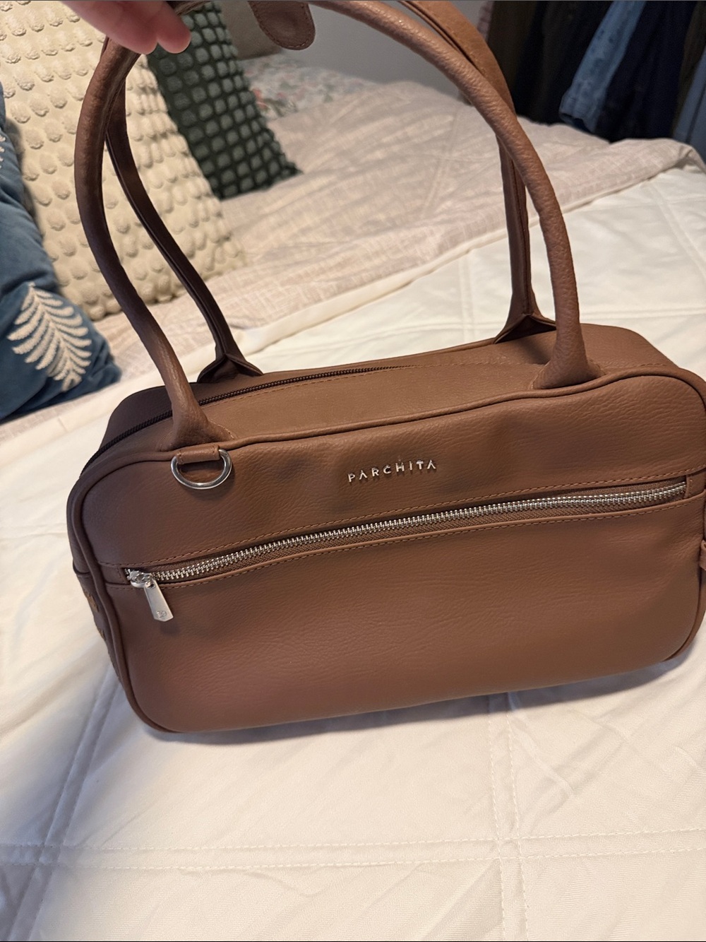 Parchita Cognac Leather Shoulder Bag